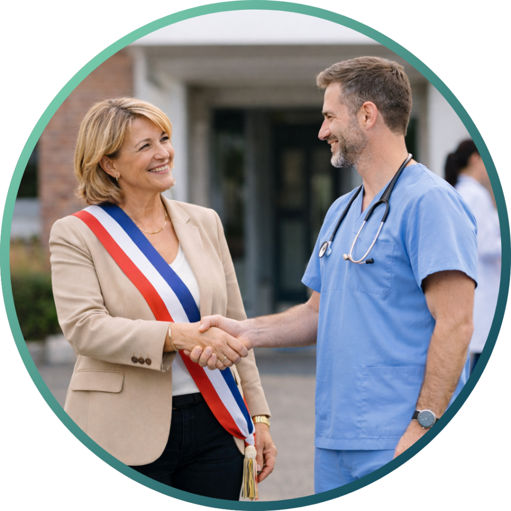 Santeris met en relation la Maire de commune et le professionnel de santé